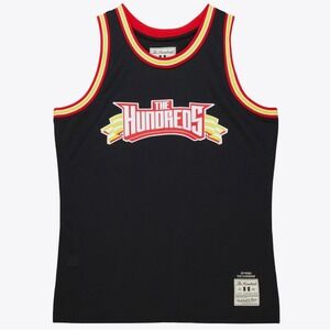 $150 Mitchell & Ness x The Hundreds Black‎ Atom Bomb Art Basketball Jersey 2XL